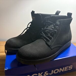 Jack & Jones Men's Black Suede Boots